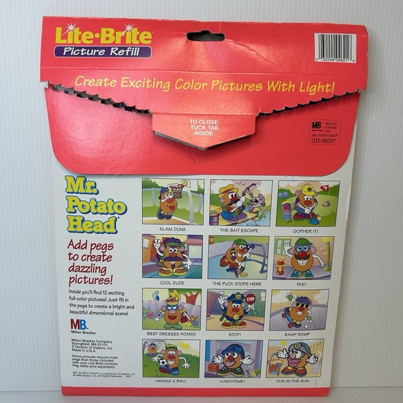 Milton Bradley Mr Potato Head Tater‎ Spud Lite Brite Picture Refill 1996 VTG - Picture 2 of 4